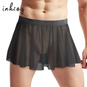 Men’s Sheer Mesh Ultra Thin Mini Skirt