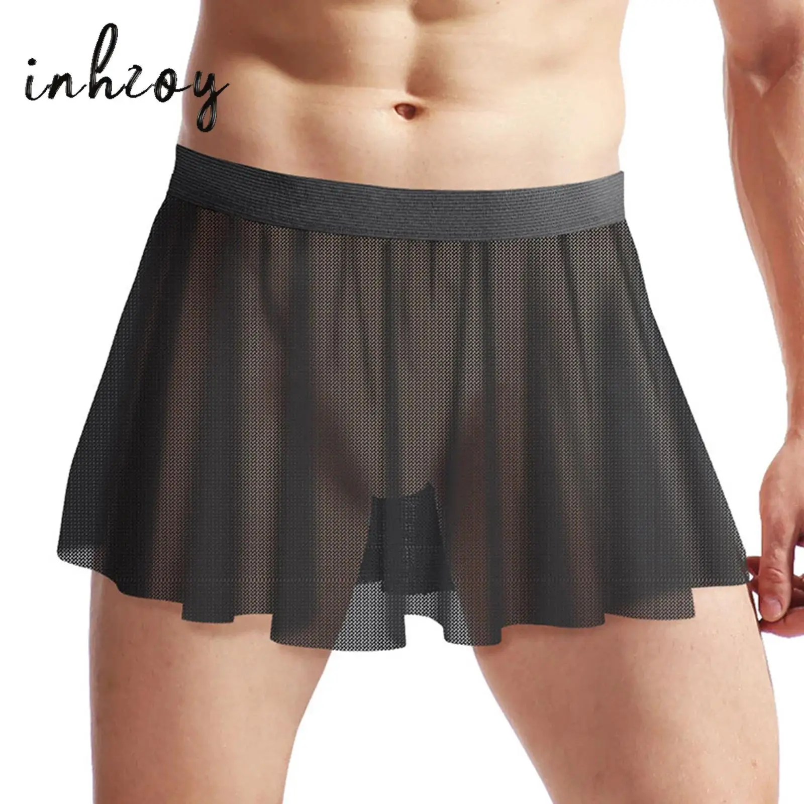 Men's Sheer Mesh Ultra Thin Mini Skirt - Image 2