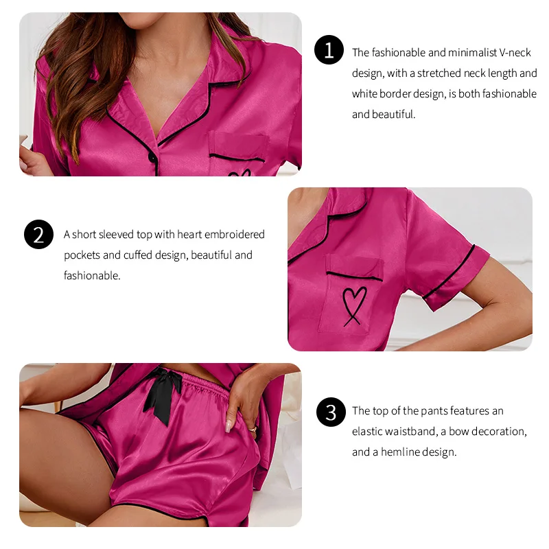 Women's Button-Down Short-Sleeve Top & Shorts Pyjamas